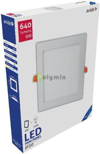 LED Beépíthető Négyzetes Mennyezeti Lámpa ALU 9W CW 6400K