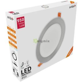   LED Beépíthető Kerek Mennyezeti Lámpa ALU Szatén Nikkel 12W NW 4000K