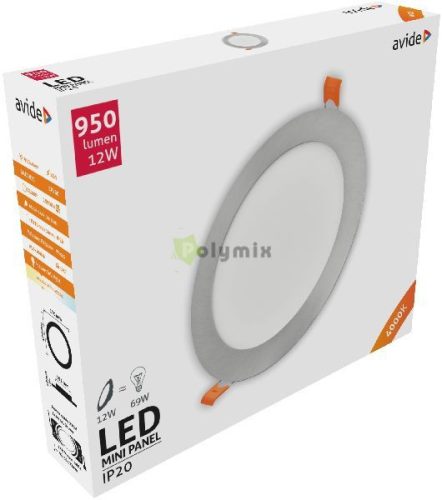 LED Beépíthető Kerek Mennyezeti Lámpa ALU Szatén Nikkel 12W NW 4000K