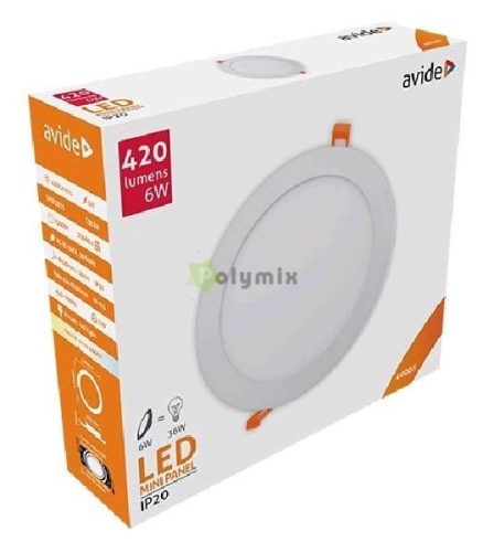 LED Beépíthető Kerek Mennyezeti Lámpa ALU 6W NW 4000K