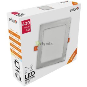   LED Beépíthető Négyzetes Mennyezeti Lámpa ALU Szatén Nikkel 6W NW 4000K