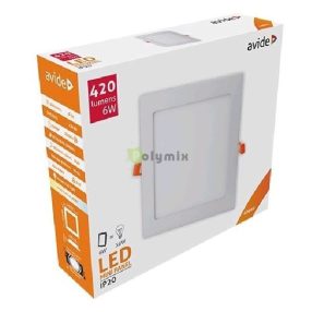   LED Beépíthető Négyzetes Mennyezeti Lámpa ALU 6W NW 4000K