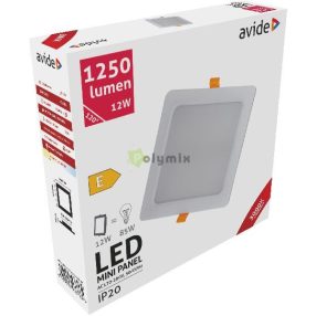   LED Beépíthető Négyzetes Mennyezeti Lámpa Műanyag 12W WW 3000K