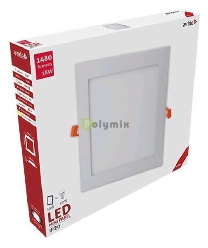 LED Beépíthető Négyzetes Mennyezeti Lámpa ALU 18W WW 3000K