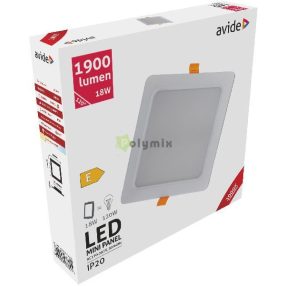   LED Beépíthető Négyzetes Mennyezeti Lámpa Műanyag 18W WW 3000K