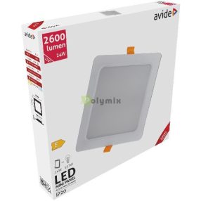   LED Beépíthető Négyzetes Mennyezeti Lámpa Műanyag 24W WW 3000K