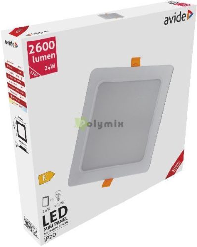 LED Beépíthető Négyzetes Mennyezeti Lámpa Műanyag 24W WW 3000K