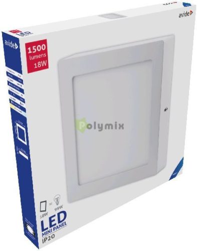 LED Falra Szerelhető Négyzetes Mennyezeti Lámpa ALU 18W CW 6400K