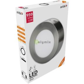   LED Falra Szerelhető Kerek Mennyezeti Lámpa ALU Szatén Nikkel 12W NW 4000K
