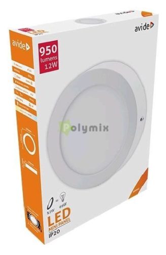 LED Falra Szerelhető Kerek Mennyezeti Lámpa ALU 12W NW 4000K
