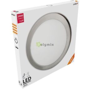   LED Falra Szerelhető Kerek Mennyezeti Lámpa ALU Szatén Nikkel 24W NW 4000K
