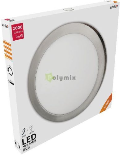 LED Falra Szerelhető Kerek Mennyezeti Lámpa ALU Szatén Nikkel 24W NW 4000K