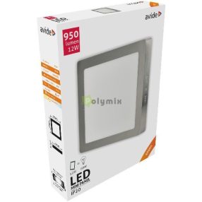  LED Falra Szerelhető Négyzetes Mennyezeti Lámpa ALU Szatén Nikkel 12W NW 4000K