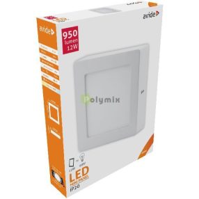   LED Falra Szerelhető Négyzetes Mennyezeti Lámpa ALU 12W NW 4000K