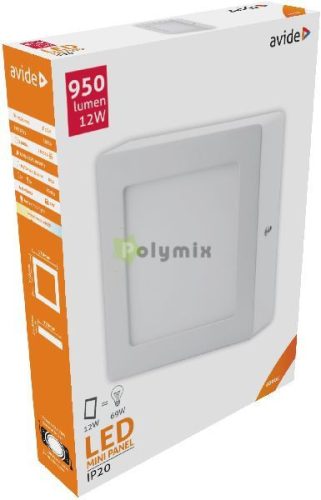 LED Falra Szerelhető Négyzetes Mennyezeti Lámpa ALU 12W NW 4000K