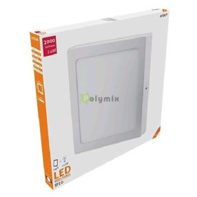   LED Falra Szerelhető Négyzetes Mennyezeti Lámpa ALU 24W NW 4000K