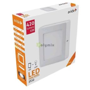   LED Falra Szerelhető Négyzetes Mennyezeti Lámpa ALU 6W NW 4000K