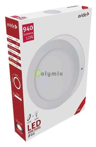 LED Falra Szerelhető Kerek Mennyezeti Lámpa ALU 12W WW 3000K