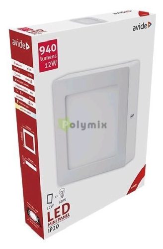 LED Falra Szerelhető Négyzetes Mennyezeti Lámpa ALU 12W WW 3000K