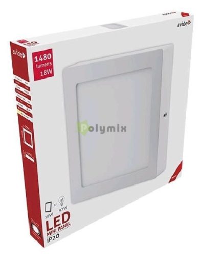LED Falra Szerelhető Négyzetes Mennyezeti Lámpa ALU 18W WW 3000K