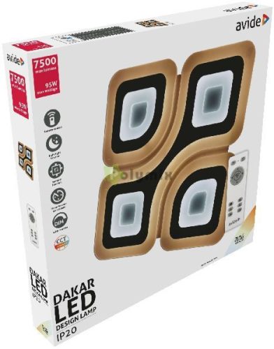 Design Mennyezeti Lámpa Dakar 95W(47.5+47.5) RF Távirányítóval