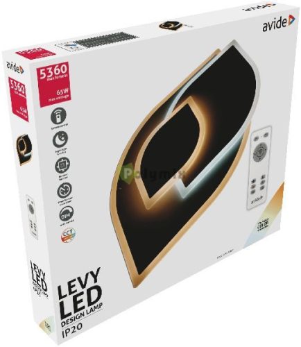 Design Mennyezeti Lámpa Levy 65W(32.5+32.5) RF Távirányítóval