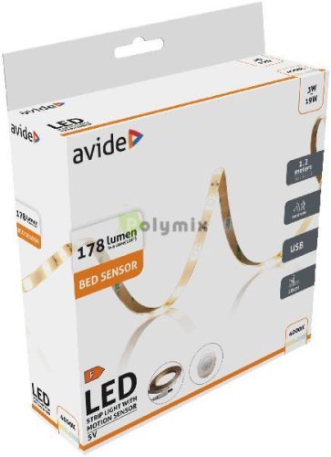 LED Szalag Ágy Szenzor 5V USB 1.2m 3W 3000K Single