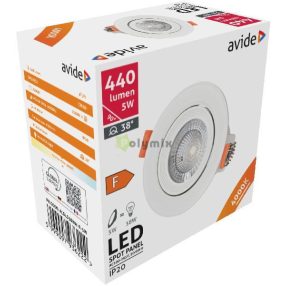 LED Beépíthető Spot 38° Kerek 5W NW 4000K