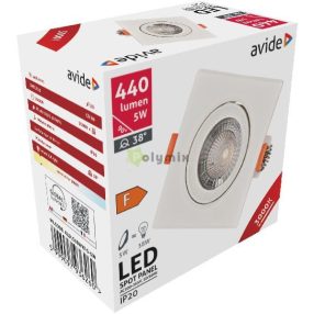 LED Beépíthető Spot 38° Négyzetes 5W WW 3000K