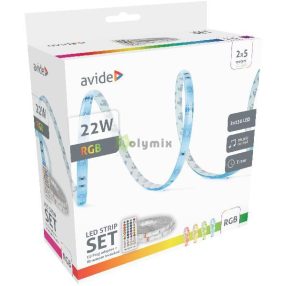   LED Szalag Bliszter 12V 22W RGB 2x5m Zene vezérlés + IR távirányító