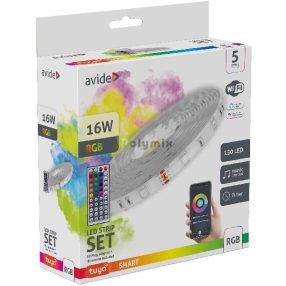   LED Szalag Bliszter 12V 16W RGB 5m TUYA - Zene vez. + IR távirányító