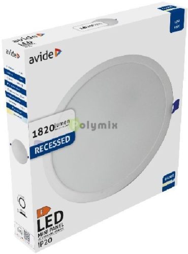 LED Beépíthető Kerek Mennyezeti Lámpa Műanyag 18W CW 6400K