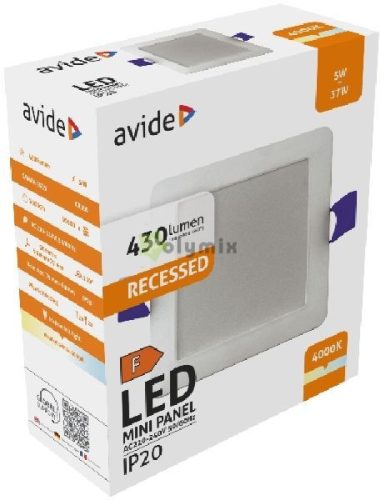 LED Beépíthető Négyzetes Mennyezeti Lámpa Műanyag 5W NW 4000K