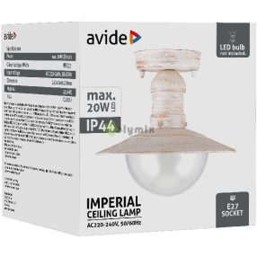 kültéri mennyezeti lámpa Imperial 1xE27 IP44 antik fehér