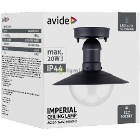 kültéri mennyezeti lámpa Imperial 1xE27 IP44 fekete
