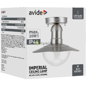  kültéri mennyezeti lámpa Imperial 1xE27 IP44 Rozsdamentes acél