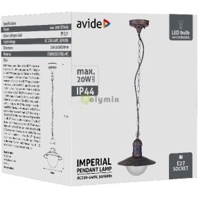   kültéri függeszték lámpa Imperial 1xE27 IP44 antik arany