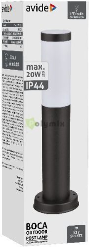 kültéri álló lámpa Boca 1xE27 450mm IP44 Fekete