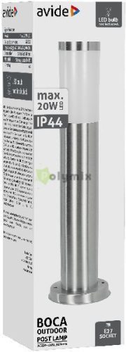 kültéri álló lámpa Boca 1xE27 450mm IP44 Szatén Nikkel