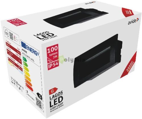 kültéri lépcső lámpa beépíthető Lagos LED 3W WW IP54 14cm
