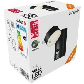   kültéri fali lámpa Siraz LED 12W NW mozgásérzékelővel IP54