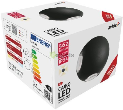 kültéri fali lámpa Cairo 4 irányú LED 12W WW IP54