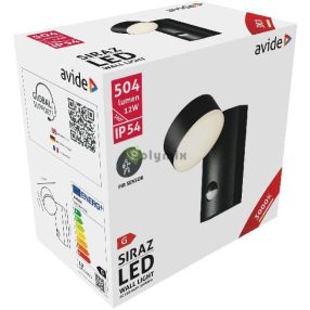   kültéri fali lámpa Siraz LED 12W WW mozgásérzékelővel IP54