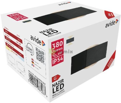 kültéri fali lámpa Nazir LED 6W WW IP54