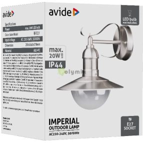 kültéri fali lámpa Imperial 1xE27 IP44 Rozsdamentes acél