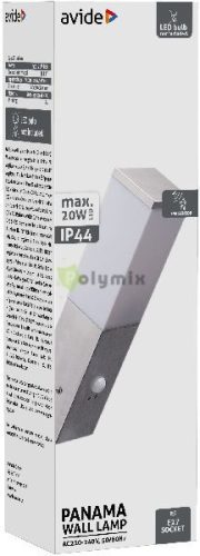 kültéri fali lámpa Panama 1xE27 PIR IP44 Szatén Nikkel