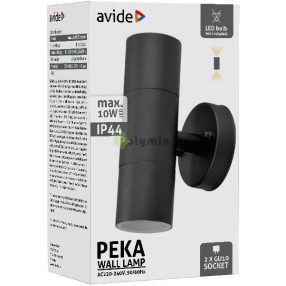 kültéri fali lámpa Peka 2xGU10 IP44 Fekete