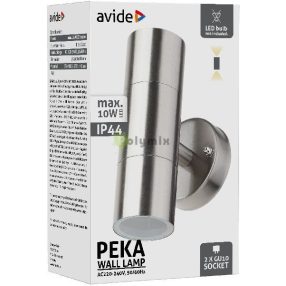 kültéri fali lámpa Peka 2xGU10 IP44 Szatén Nikkel