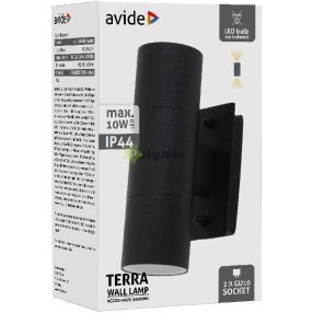 kültéri fali lámpa Terra 2xGU10 IP44 fekete