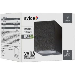 kültéri fali lámpa Vatia 1xGU10 IP44 Fekete